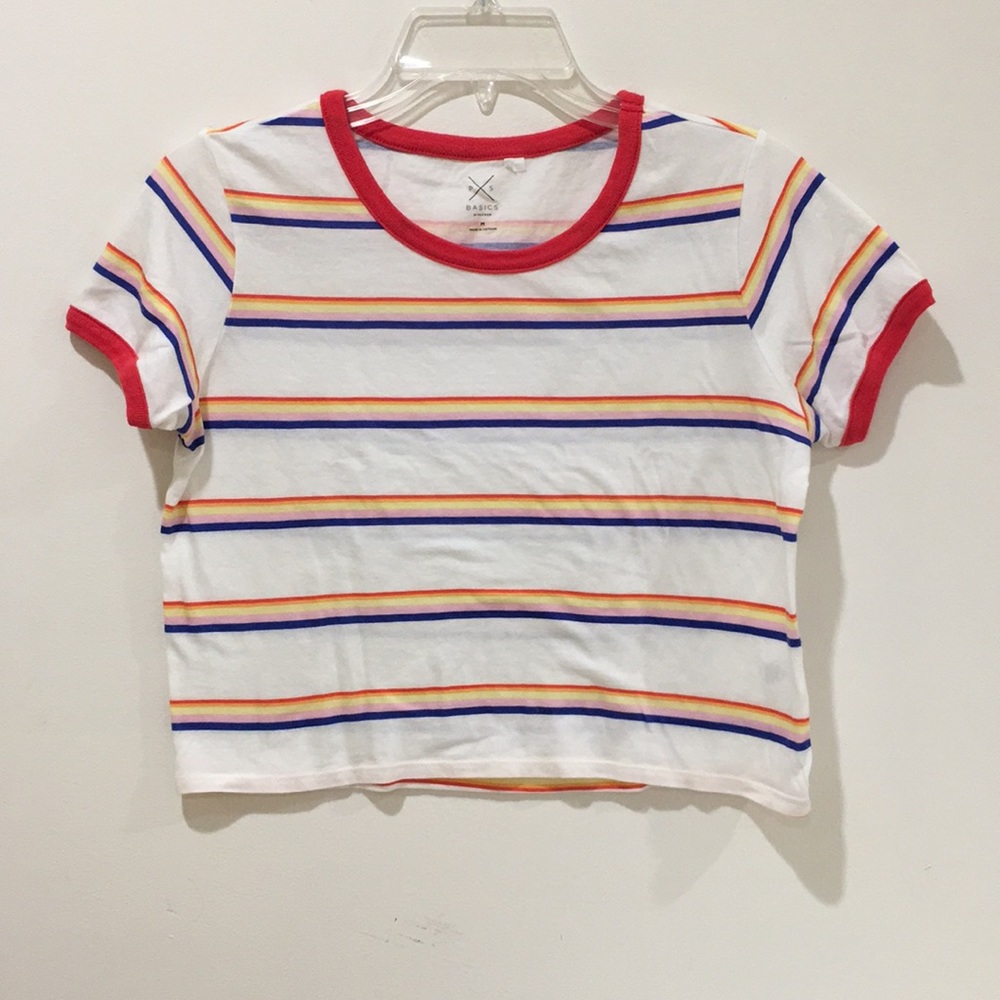 Multicolored striped top